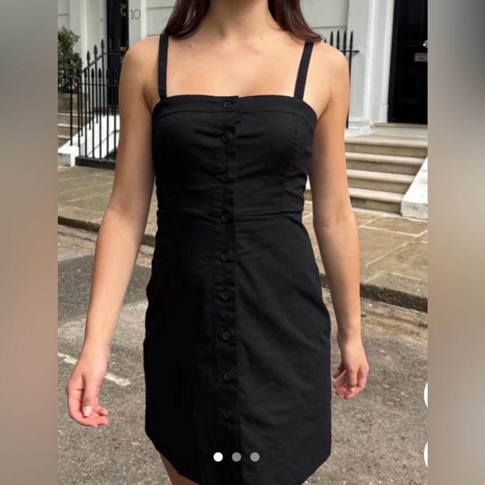 Brandy Melville Black Button-Up Mini Dress NWT